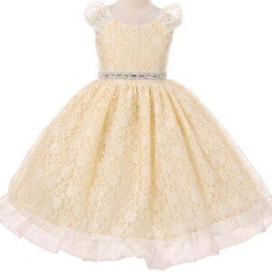 Elegant Cream Lace Kids Dress